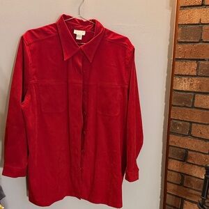 Avenue Red Casual Button Down Shirt